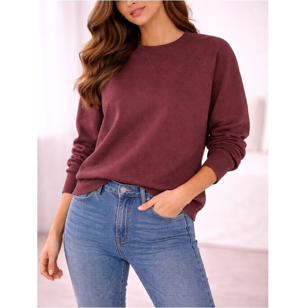 Richer Poorer Women's Truffle Recycled Crew Sweatshirt Size‎ S NWT